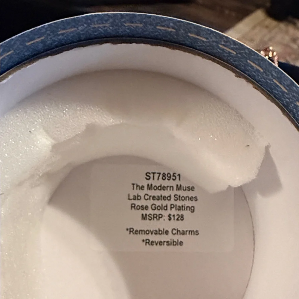 Rose Gold Crystal Link Bracelet Set - Women Jewelry - Picture 4 of 5